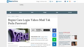 
                            4. Begini Cara Login Yahoo Mail Tak Perlu Password - Tribunnews.com