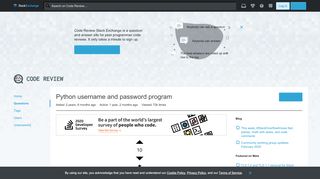 
                            10. beginner - Python username and password program - Code Review ...