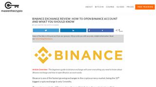 
                            1. Beginners Guide to Binance Exchange: How to Open ...