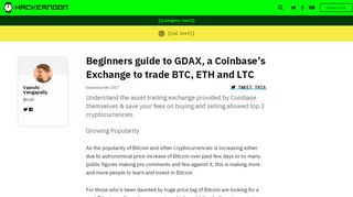 
                            4. Beginners guide to GDAX, a Coinbase's Exchange to trade BTC, ETH ...