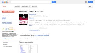 
                            10. Beginning ASP.NET 4: in C# and VB - Resultado de Google Books