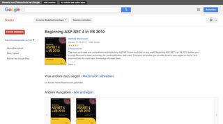 
                            13. Beginning ASP.NET 4 in VB 2010 - Google Books-Ergebnisseite