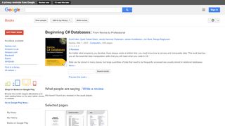 
                            11. Beginning C# Databases: From Novice to Professional