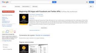 
                            5. Beginning iOS Apps with Facebook and Twitter APIs: for iPhone, iPad, ...