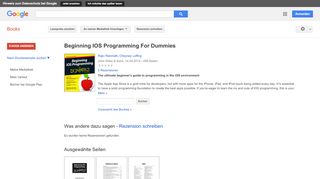 
                            6. Beginning IOS Programming For Dummies - Google Books-Ergebnisseite