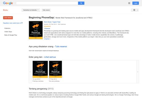 
                            13. Beginning PhoneGap: Mobile Web Framework for JavaScript and HTML5 - Hasil Google Books