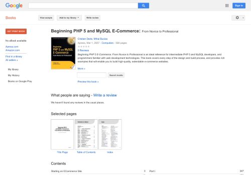 
                            5. Beginning PHP 5 and MySQL E-Commerce: From Novice ...