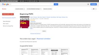 
                            10. Beginning PHP5 - Google Books-Ergebnisseite