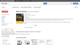 
                            8. Beginning Ruby: From Novice to Professional - Google Books-Ergebnisseite