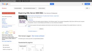 
                            9. Beginning SQL Server 2000 DBA: From Novice to Professional