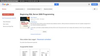 
                            11. Beginning SQL Server 2000 Programming - Google Books-Ergebnisseite