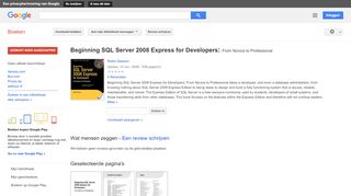 
                            10. Beginning SQL Server 2008 Express for Developers: From Novice to ... - Résultats Google Recherche de Livres