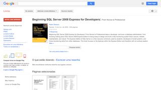 
                            9. Beginning SQL Server 2008 Express for Developers: From Novice to ...