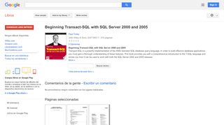 
                            5. Beginning Transact-SQL with SQL Server 2000 and 2005