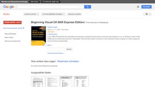 
                            10. Beginning Visual C# 2005 Express Edition: From Novice to Professional