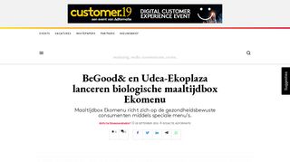 
                            8. BeGood& en Udea-Ekoplaza lanceren biologische maaltijdbox ...