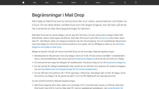 
                            2. Begränsningar i Mail Drop - Apple-support