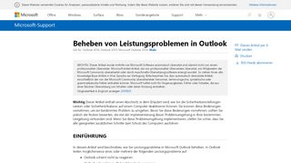 
                            13. Behandlung von Leistungsproblemen in Outlook - Microsoft Support