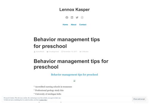 
                            8. Behavior management tips for preschool – Lennox Kasper