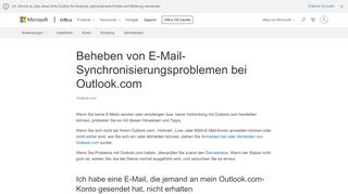 
                            10. Beheben von E-Mail-Synchronisierungsproblemen bei Outlook.com ...