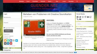 
                            5. Beheben von Problemen mit Creative Soundkarten | Guender.NET