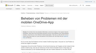 
                            2. Beheben von Problemen mit der mobilen OneDrive-App - OneDrive