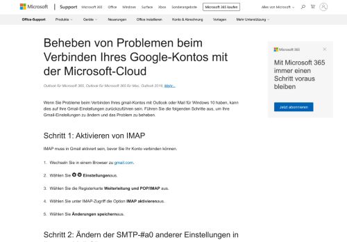 
                            4. Beheben von Problemen mit Ihrem Gmail-Konto in der Microsoft ...