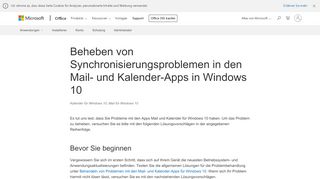 
                            9. Beheben von Synchronisierungsproblemen in den Mail- und Kalender ...