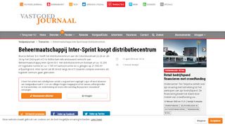 
                            11. Beheermaatschappij Inter-Sprint koopt distributiecentrum ...