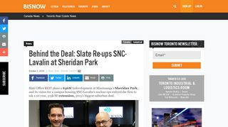 
                            13. Behind the Deal: Slate Re-ups SNC-Lavalin at Sheridan Park - Bisnow