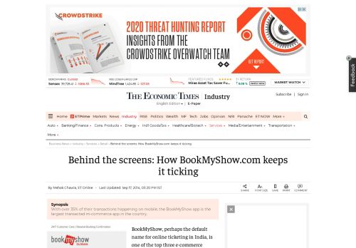 
                            9. Behind the screens: How BookMyShow.com keeps it ticking - The ...