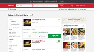 
                            5. Behrouz Biryani, Delhi NCR - Zomato