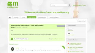 
                            4. Bei Anmeldung direkt zu Mails / Portal überspringen? - mailbox.org ...