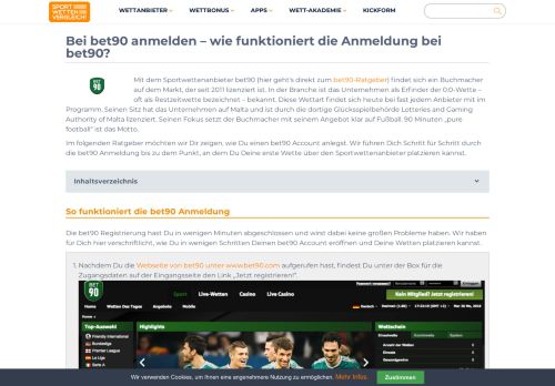 
                            5. Bei bet90 anmelden – wie funktioniert die Anmeldung bei bet90?