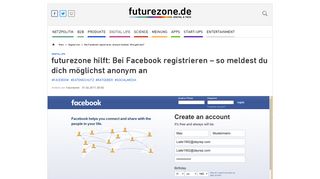 
                            11. Bei Facebook registrieren, anonym bleiben: Wie geht das? - Digital ...