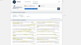 
                            6. bei Facebook registrieren - Englisch-Übersetzung – Linguee Wörterbuch