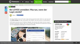 
                            11. Bei LOVOO anmelden: Was tun, wenn der Login streikt? | Freeware.de