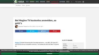 
                            9. Bei Magine TV kostenlos anmelden, so geht's – GIGA