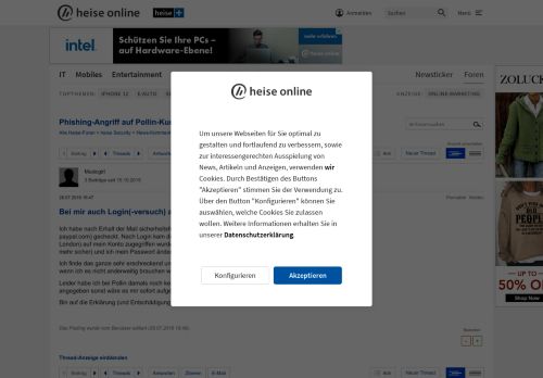 
                            10. Bei mir auch Login(-versuch) auf's Paypal-Ko… | Forum - heise online