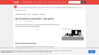 
                            5. Bei Soundcloud anmelden - hier geht's - ...