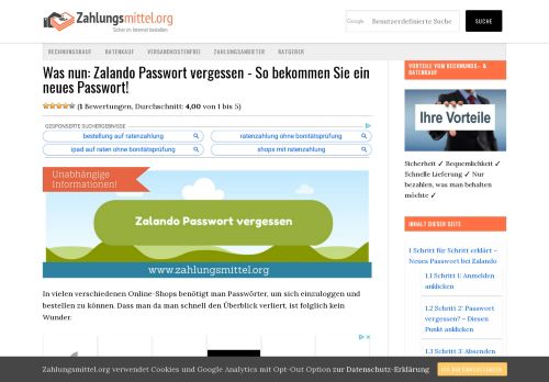 
                            9. Bei Zalando das Passwort vergessen - Das müssen Sie tun!