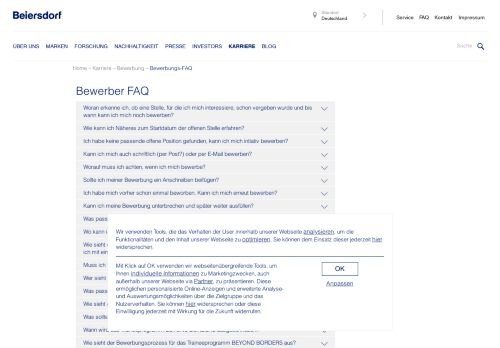 
                            7. Beiersdorf - Karriere FAQ