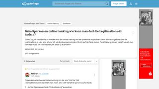 
                            4. Beim Sparkassen online banking,wie kann man dort die Legitimations ...