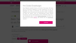 
                            12. Beim Telekom Login (kommt die Meldung-Beim Login ist ein Fehler ...