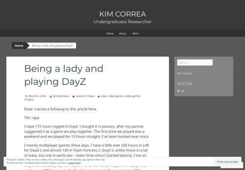 
                            9. Being a lady and playing DayZ | Kim Correa