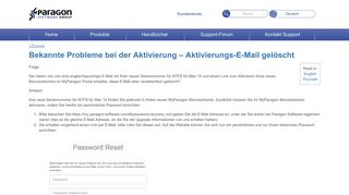 
                            2. Bekannte Probleme bei der Aktivierung - Paragon Software