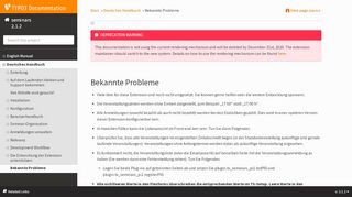 
                            4. Bekannte Probleme — seminars 2.1.2 documentation - TYPO3 ...