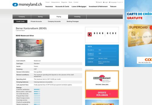 
                            12. BEKB Mastercard Silver - moneyland.ch