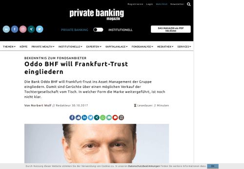 
                            11. Bekenntnis zum Fondsanbieter: Oddo BHF will Frankfurt-Trust ...