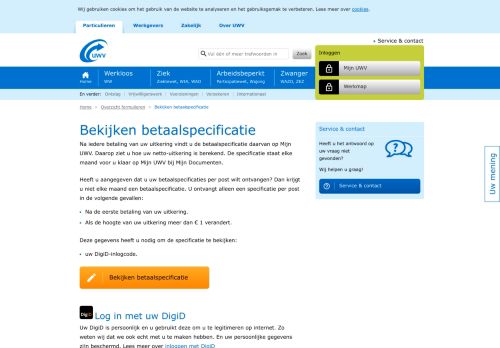 
                            2. Bekijken betaalspecificatie | UWV | Particulieren